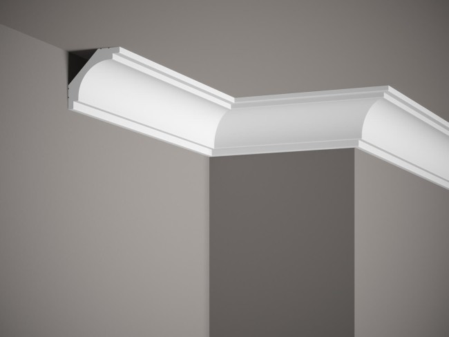 Listwa sufitowa MD145. Kolor: biały. Wymiary: 200 x 6 x 6 [cm]