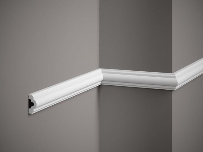 Listwa ścienna MD002. Kolor: biały. Wymiary: 200 x 4 x 1.8 [cm]