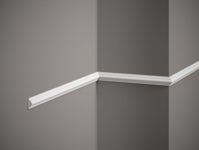 Listwa ścienna MD003. Kolor: biały. Wymiary: 200 x 2.2 x 1 [cm]