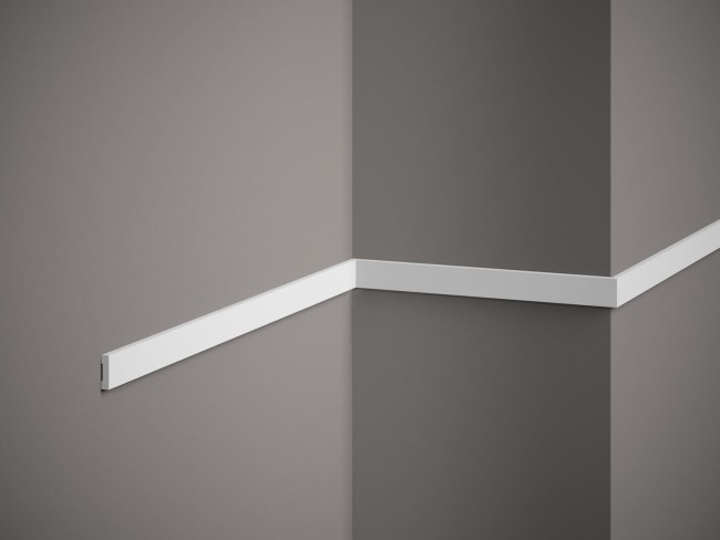 Listwa ścienna MD012. Kolor: biały. Wymiary: 200 x 2 x 0.5 [cm]
