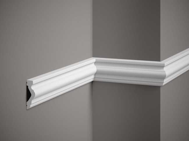 Listwa ścienna MD308. Kolor: biały. Wymiary: 200 x 6.5 x 1.2 [cm]