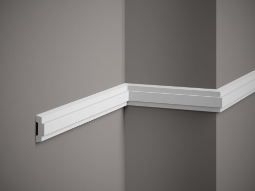 Listwa ścienna MD317. Kolor: biały. Wymiary: 200 x 4.5 x 1.5 [cm]
