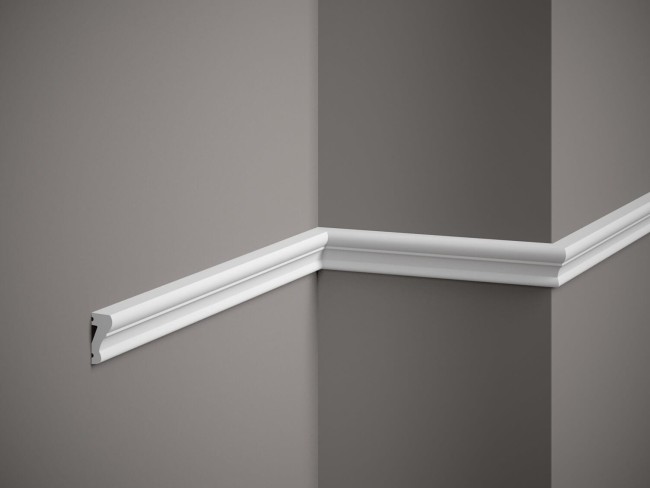Listwa ścienna MD318. Kolor: biały. Wymiary: 200 x 3.3 x 1.5 [cm]
