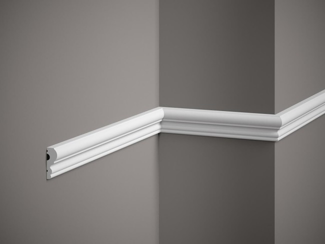 Listwa ścienna MD325. Kolor: biały. Wymiary: 200 x 4.1 x 1.5 [cm]