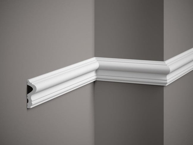 Listwa ścienna MD346. Kolor: biały. Wymiary: 200 x 6.1 x 2.3 [cm]