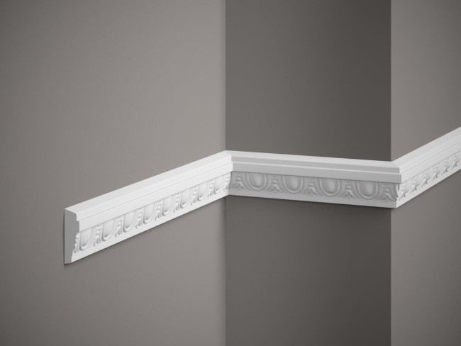 Listwa ścienna MDC255. Kolor: biały. Wymiary: 200 x 5 x 1.6 [cm]