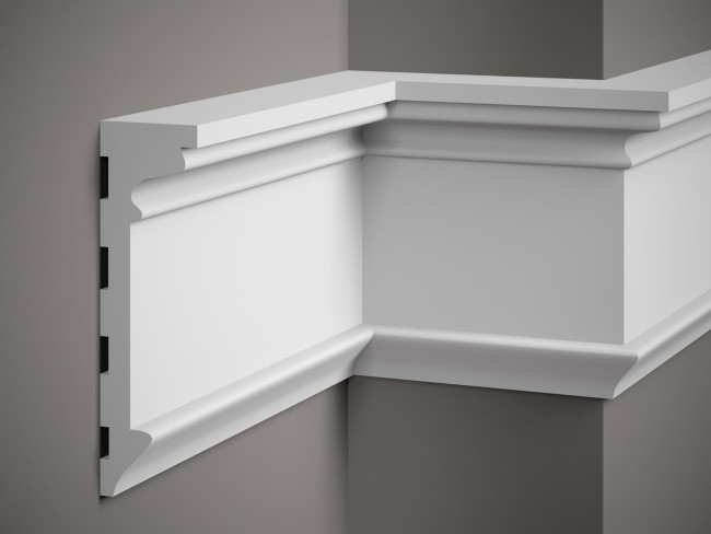 Listwa ścienna MDD315. Kolor: biały. Wymiary: 200 x 22 x 6.6 [cm]