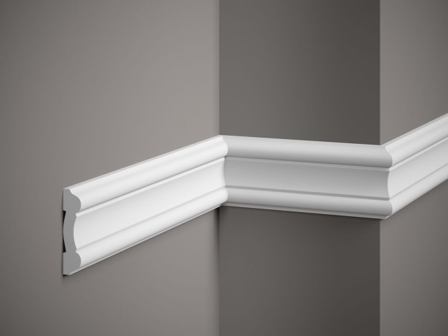 Listwa ścienna MDD339. Kolor: biały. Wymiary: 200 x 8.1 x 1.9 [cm]