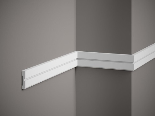 Listwa ścienna MDD414. Kolor: biały. Wymiary: 200 x 5.1 x 1.1 [cm]
