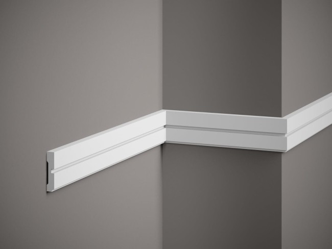 Listwa ścienna MDD414. Kolor: biały. Wymiary: 200 x 5.1 x 1.1 [cm]