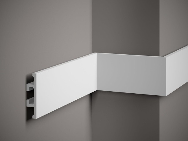 Listwa ścienna QL017. Kolor: biały. Wymiary: 200 x 10 x 2.5 [cm]