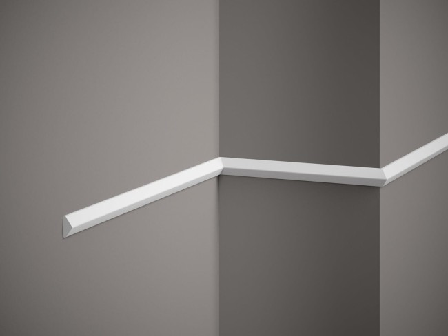 Listwa ścienna QL022. Kolor: biały. Wymiary: 200 x 2 x 1 [cm]