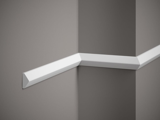 Listwa ścienna QL023. Kolor: biały. Wymiary: 200 x 4 x 1.9 [cm]