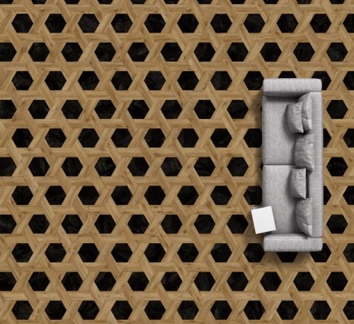 MODULEO MOODS WICKER 267. Klasa 23-33-42. Panele Hexagon winylowe klejone; Wymiar: 196 x 453 x 2,50 mm, warstwa ścierna 0,55 mm