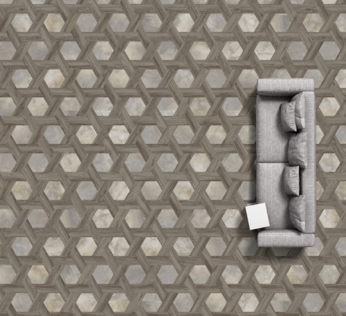 MODULEO MOODS WICKER 285. Klasa 23-33-42. Panele Hexagon winylowe klejone; Wymiar: 196 x 453 x 2,50 mm, warstwa ścierna 0,55 mm