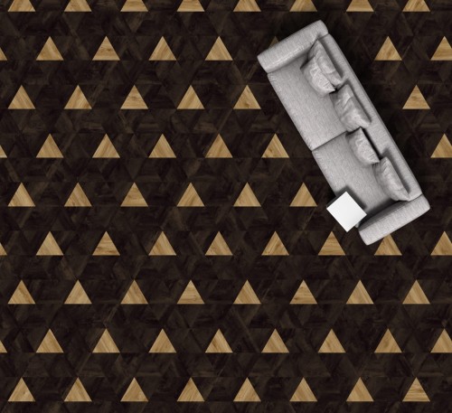 MODULEO MOODS TRIANGLES 361. Klasa 23-33-42. Panele Triangle winylowe klejone; Wymiar: 392 x 452,6 x 2,50 mm, warstwa ścierna 0,55 mm