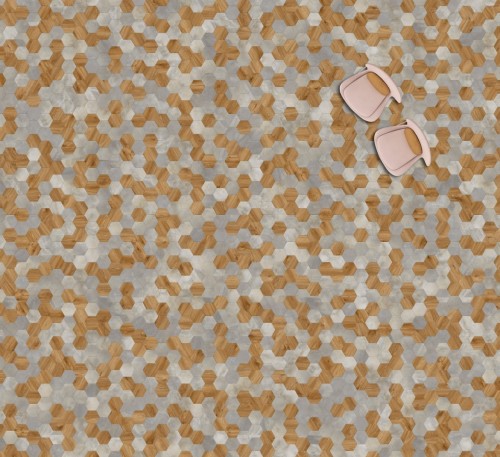 MODULEO MOODS HEXAGON 334. Klasa 23-33-42. Panele Hexagon winylowe klejone; Wymiar: 196 x 226,3 x 2,50 mm, warstwa ścierna 0,55 mm