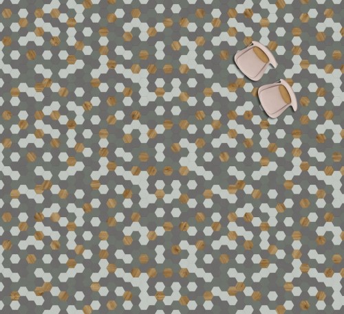 MODULEO MOODS HEXAGON 349. Klasa 23-33-42. Panele Hexagon winylowe klejone; Wymiar: 196 x 226,3 x 2,50 mm, warstwa ścierna 0,55 mm