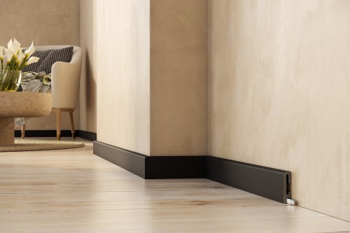Listwa podłogowa DuroFIt CZARNA RAL 9004; numer: PF060B; wymiary: 15 x 60 x 2400 mm