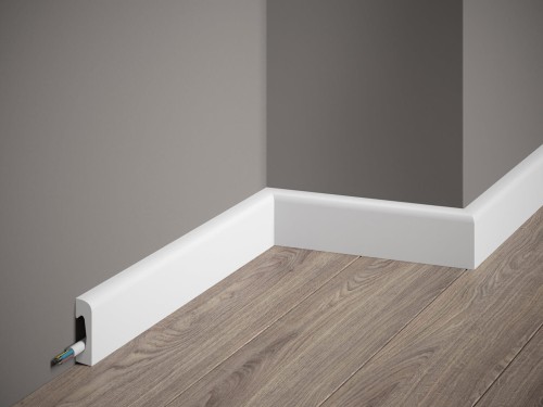 Listwa przypodłogowa Premium MD004P. Kolor: biały. Wymiary: 200 x 4.9 x 1.5 [cm]