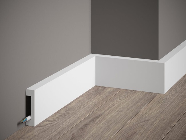 Listwa przypodłogowa MD008. Kolor: biały. Wymiary: 200 x 8 x 1.7 [cm]