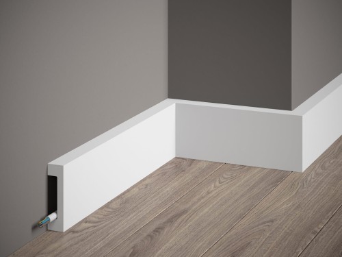 Listwa przypodłogowa Premium MD008P. Kolor: biały. Wymiary: 200 x 8 x 1.7 [cm]