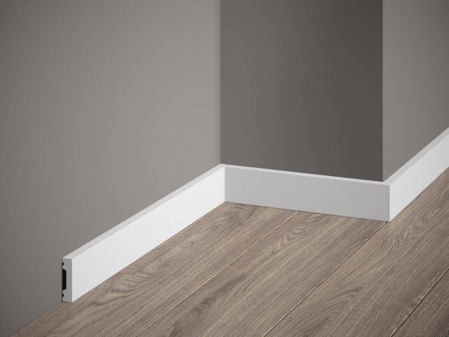 Listwa przypodłogowa MD011. Kolor: biały. Wymiary: 200 x 4 x 1 [cm]