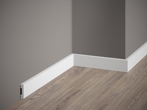 Listwa przypodłogowa Premium MD011P. Kolor: biały. Wymiary: 200 x 4 x 1 [cm]