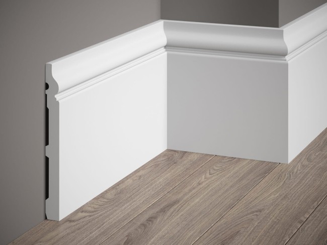 Listwa przypodłogowa MD020. Kolor: biały. Wymiary: 200 x 19.8 x 1.9 [cm]