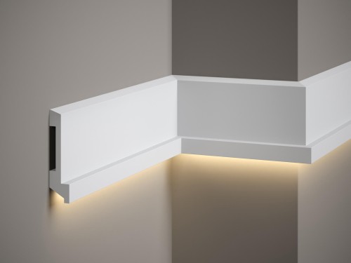 Listwa ścienna MD025. Kolor: biały. Wymiary: 200 x 11 x 2.7 [cm]