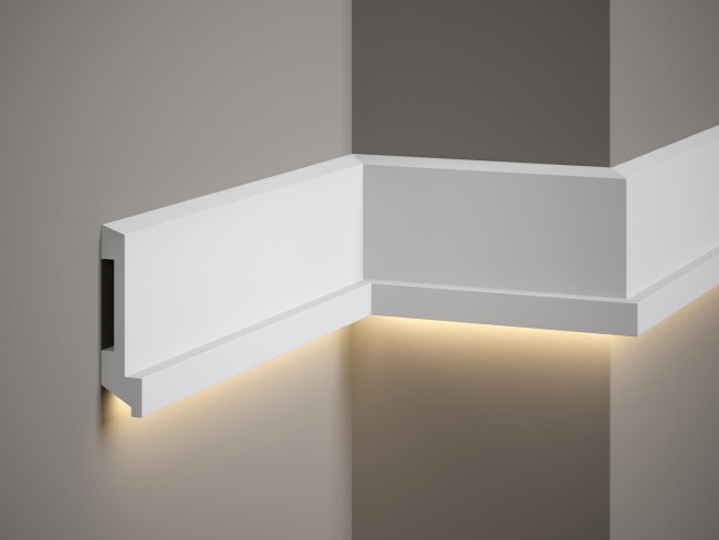 Listwa ścienna MD025. Kolor: biały. Wymiary: 200 x 11 x 2.7 [cm]