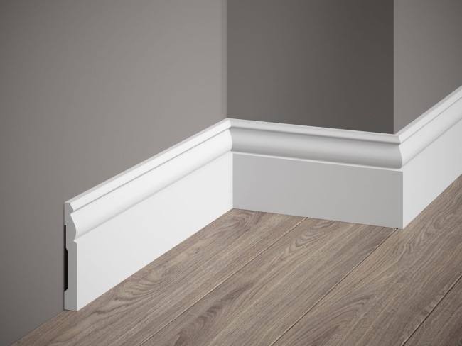 Listwa przypodłogowa MD094. Kolor: biały. Wymiary: 200 x 9.4 x 1.2 [cm]