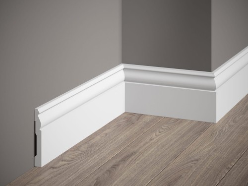 Listwa przypodłogowa Premium MD094P. Kolor: biały. Wymiary: 200 x 9.4 x 1.2 [cm]