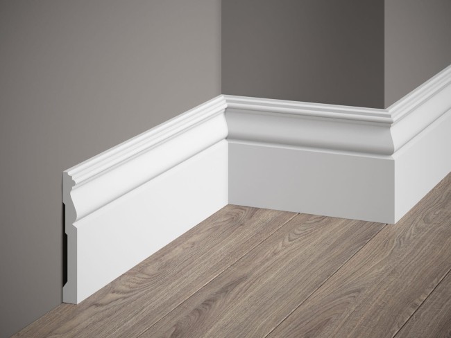 Listwa przypodłogowa MD095. Kolor: biały. Wymiary: 200 x 12 x 1.5 [cm]