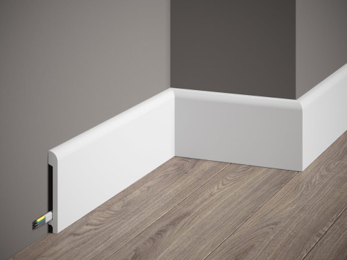 Listwa przypodłogowa Premium MD236P. Kolor: biały. Wymiary: 200 x 9.9 x 1.3 [cm]