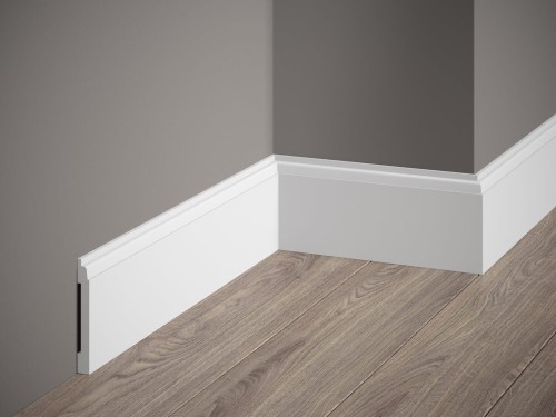 Listwa przypodłogowa Premium MD258P. Kolor: biały. Wymiary: 200 x 8.1 x 1 [cm]
