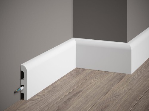 Listwa przypodłogowa Premium MD355P. Kolor: biały. Wymiary: 200 x 9.7 x 1.8 [cm]