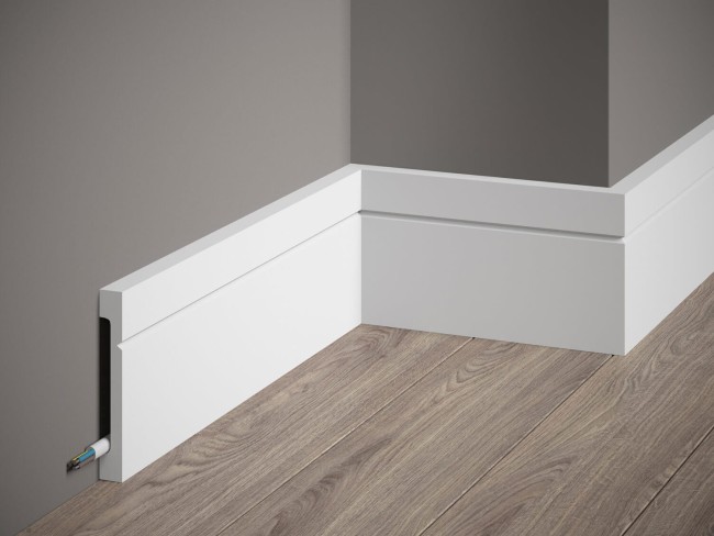 Listwa przypodłogowa MD356. Kolor: biały. Wymiary: 200 x 10.8 x 1.6 [cm]