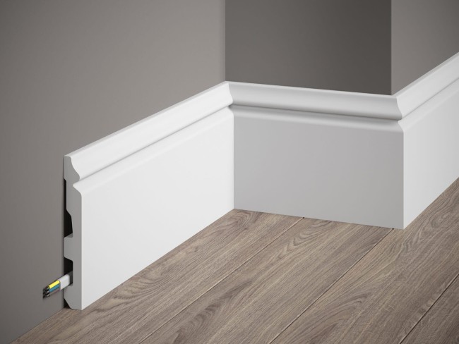 Listwa przypodłogowa MD360. Kolor: biały. Wymiary: 200 x 13.7 x 1.8 [cm]