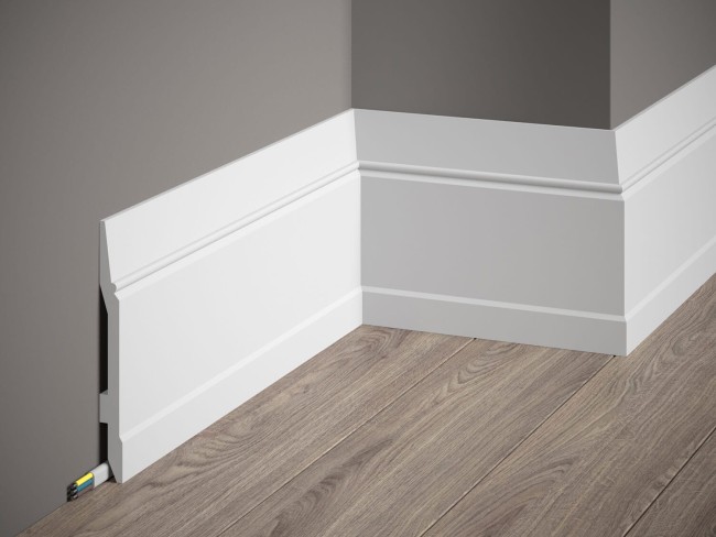 Listwa przypodłogowa MD361. Kolor: biały. Wymiary: 200 x 14.4 x 1.5 [cm]