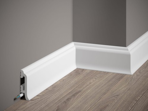Listwa przypodłogowa Premium MD8300P. Kolor: biały. Wymiary: 200 x 8.2 x 1.7 [cm]