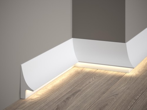 Listwa przypodłogowa Premium QL007P. Kolor: biały. Wymiary: 200 x 9.3 x 4 [cm]