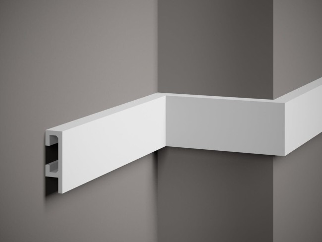 Listwa ścienna QL019. Kolor: biały. Wymiary: 200 x 8 x 2.5 [cm]