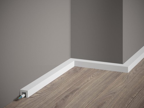Listwa przypodłogowa Premium QL021P. Kolor: biały. Wymiary: 200 x 2 x 2.5 [cm]