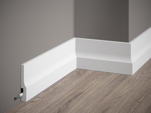 Listwa przypodłogowa Premium QS009P. Kolor: biały. Wymiary: 200 x 10 x 1.6 [cm]