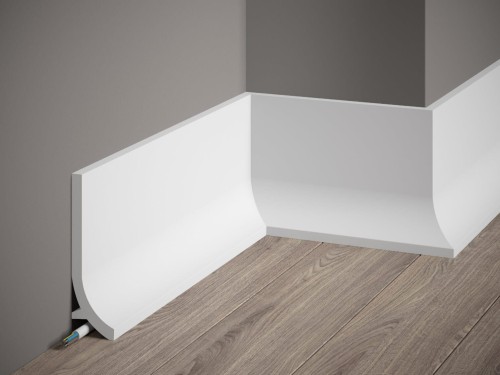 Listwa przypodłogowa Premium QS011P. Kolor: biały. Wymiary: 200 x 13.5 x 4 [cm]