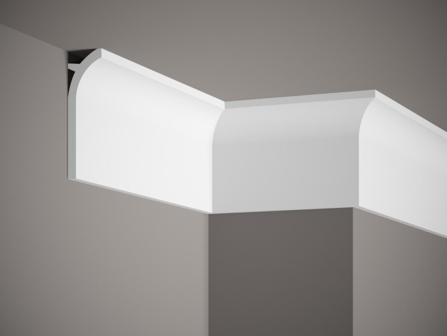 Listwa sufitowa QS011. Kolor: biały. Wymiary: 200 x 13.5 x 4 [cm]