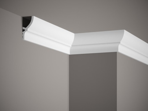 Listwa sufitowa MD070. Kolor: biały. Wymiary: 200 x 7.2 x 4 [cm]