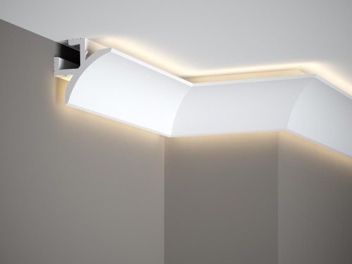 Listwa sufitowa QL002. Kolor: biały. Wymiary: 200 x 8.5 x 8.5 [cm]
