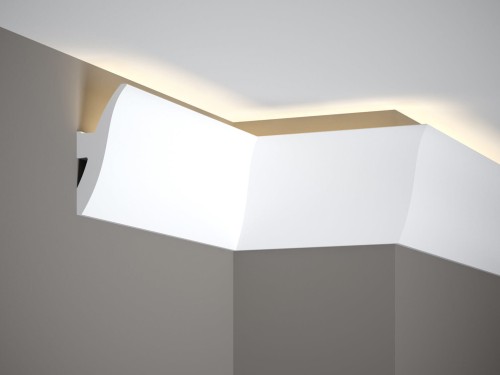 Listwa sufitowa QL009. Kolor: biały. Wymiary: 200 x 12 x 4.7 [cm]